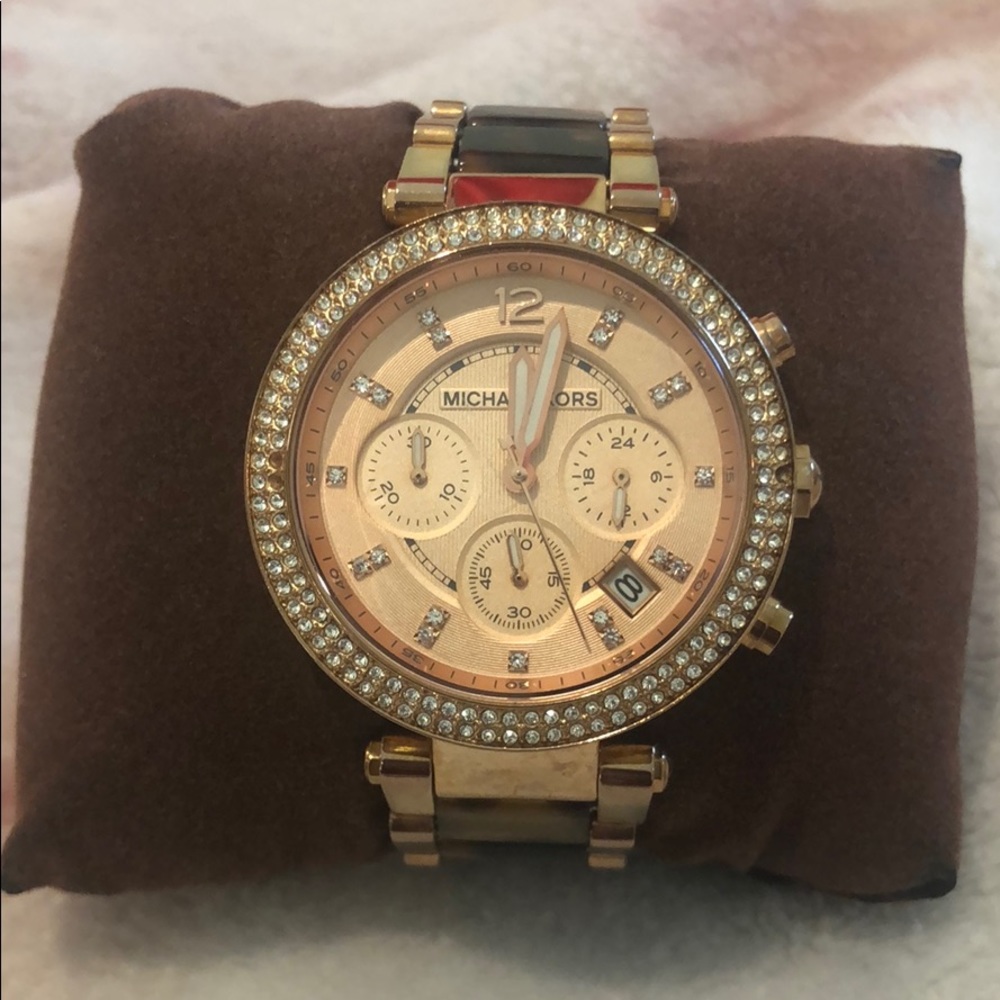 Rose Gold Michael Kors Tortoise Watch